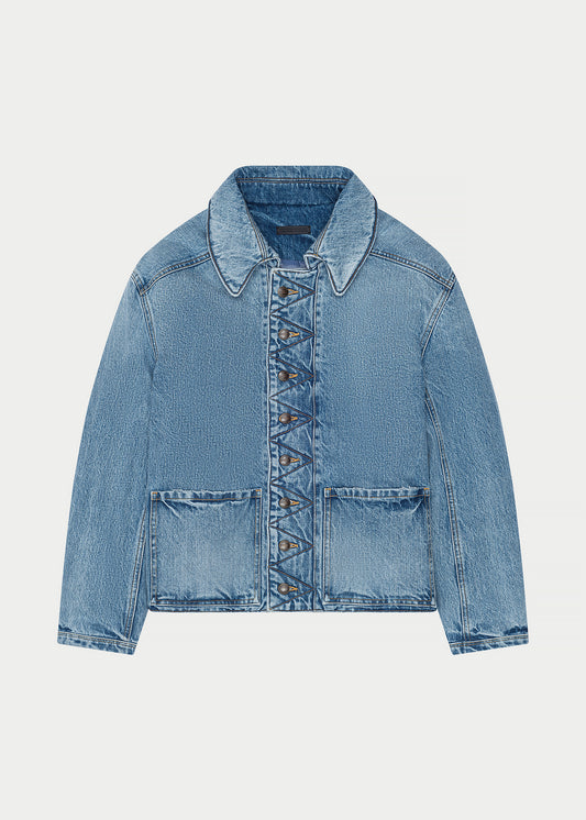 Denim Button Blousan Jacket